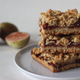 Stack of homemade fig crumble bars